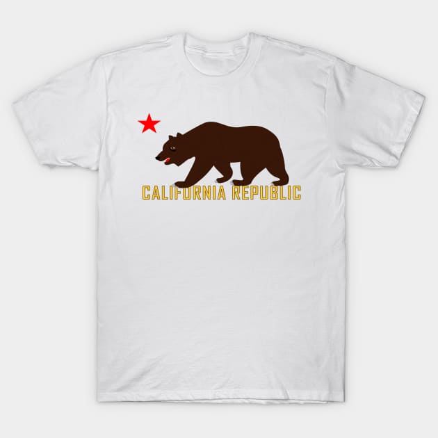 Calitornia Bear Star and Republic T-Shirt by twix123844